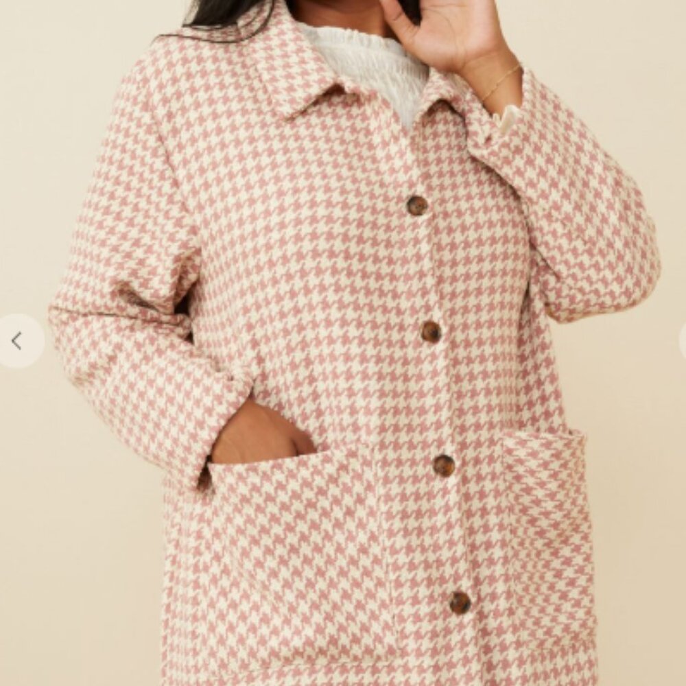 Houndstooth Button-Front Coat - image 1